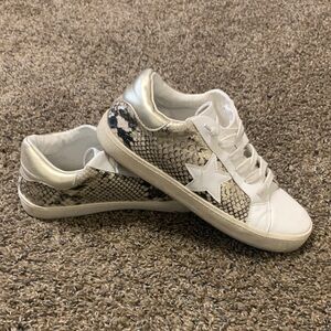 White and Silver Sneakers